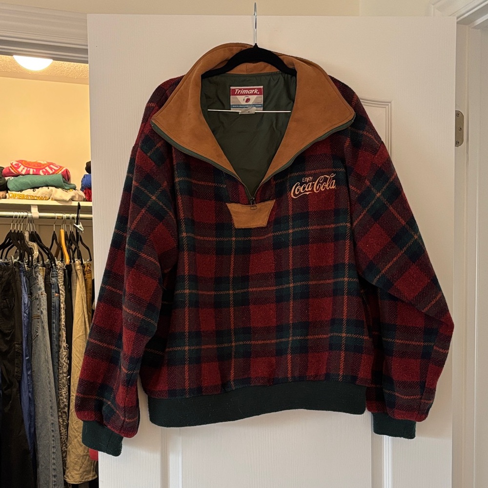Coca-Cola Red and Green Plaid Jacket